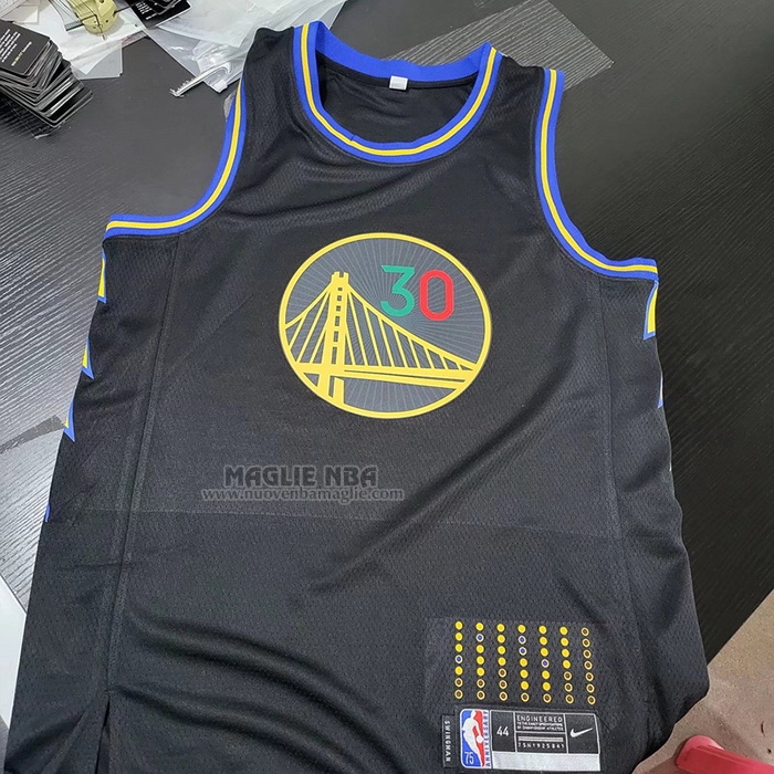 Maglia
 Stephen Curry NO 30 Golden State Warriors Slam Dunk Special Mexico Edition 2022 Nero
